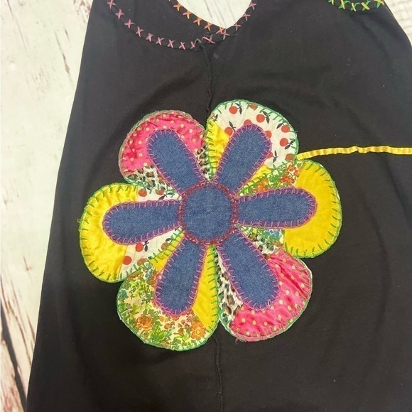 appliqued Tanktop Tunic Dress reversible in size medium 90s Y2k Vintage - Picture 5 of 16
